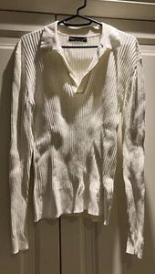 M&S Cream Ribbed Top Size 14 - Picture 1 of 3