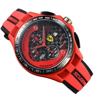 New Men's Watch Formula Scuderia Ferrari 44mm Chronograph Silicone Wristwatch - Picture 1 of 10