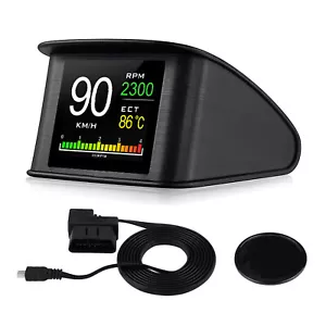 OBD2 HUD Auto Digital Head Up Display Tachometer Turbo RPM Alarm Temp DTCs scann - Bild 1 von 7