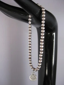 Tiffany & Co. Return to Tiffany 925 Sterling Silver Beaded Charm Bracelet Bangle - Picture 1 of 18