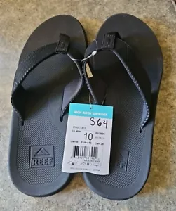 Reef Phantom II Mens Flip Flops Size 10 Black Sandals New - Picture 1 of 4