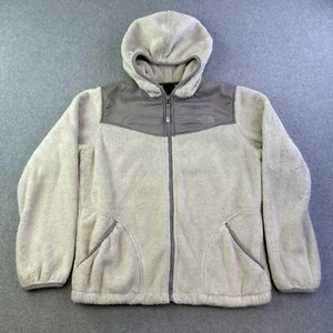 The North Face Jacket Girls XL White Fuzzy Long Sleeve Full Zip Hooded Outdoor - Picture 1 of 18