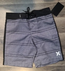 Hurley Boys Way Quick Dry Swim Shorts Black/Grey NWT Fast Free Shipping - Picture 1 of 5
