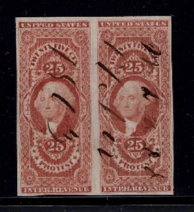 US REVENUE - R49a - PAIR - PEN CANCEL - F/VF - VERY NICE - SCV: $200.00 - Picture 1 of 1