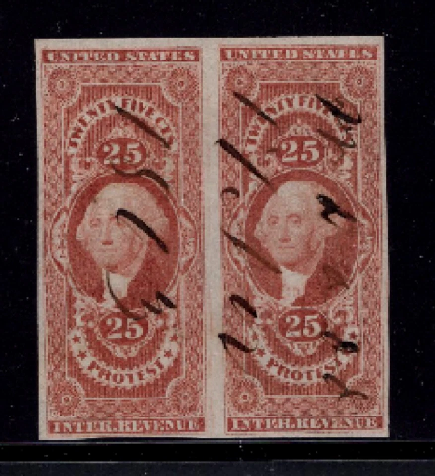 US REVENUE - R49a - PAIR  - PEN CANCEL - F/VF - VERY NICE -  SCV:  $200.00 - Image 1 of 1