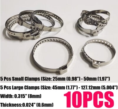 Kits de 10 piezas de abrazaderas de crimpado de arranque de junta CV de eje ajustable universal pequeños y grandes EE. UU. Foto 1 de 4