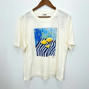 J. Crew Size Medium Women's Short Sleeve Lemon Graphic Tee Gauzy Cotton NWT - Picture 1 of 8