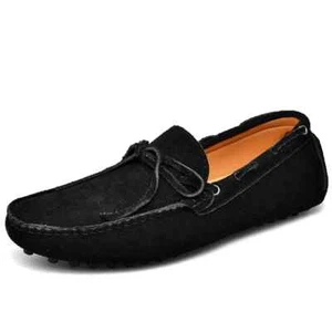 Leather Men's Casual Shoes Loafers Breathable Flats Walk Driving Shoes Moccasins - Picture 1 of 34
