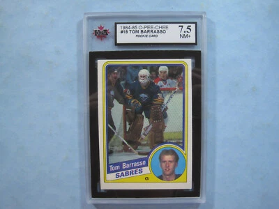 1984/85 O-PEE-CHEE NHL HOCKEY CARD #18 TOM BARRASSO ROOKIE KSA 7.5 NM+ 84/85 OPC - Image 1 of 2
