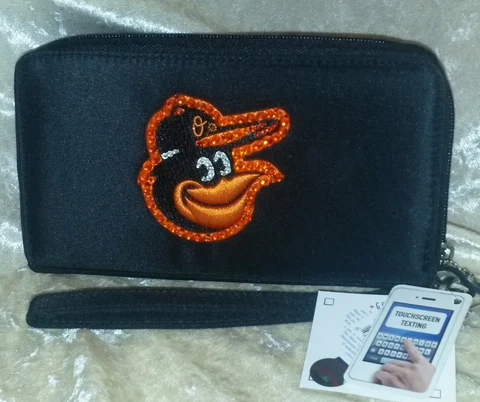 Baltimore Orioles Bling Wristlet Cell Phone Wallet Rhinestone MLB Licensed! Cover