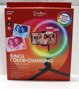 Brilliant Ideas 8 Inch Color-Changing LED Ring Light For Influencers NEW! - Picture 1 of 3