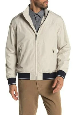 Perry Ellis Water Resistant Stripe Banded Zip Jacket Size XL  - Image 1 of 4