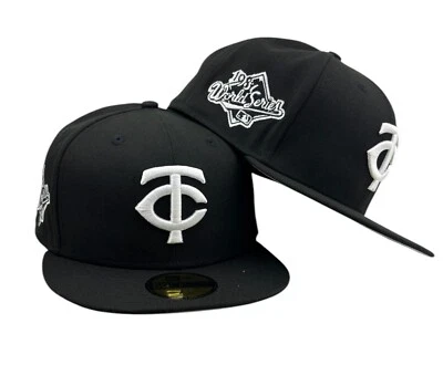 Minnesota Twins black world series New Era 59fifty Fitted cap Size 71/2 - Image 1 of 4
