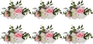 Wedding Centerpiece Table Decorations Faux Flower Ball Bouquet Arrangement Pink - Picture 1 of 4