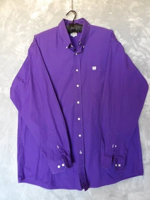 Camisa Purple Cinch, XL, LS, abotonada, 100% algodón, NRF, Rodeo, hecha en EE. UU. Foto 1 de 4