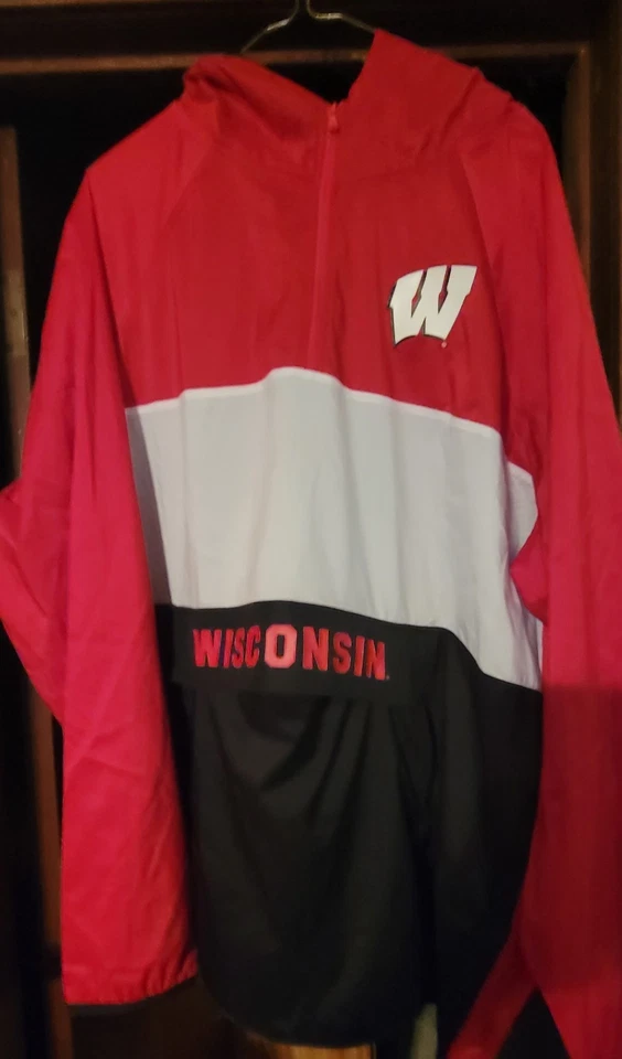 XXL — мужская легкая толстовка с капюшоном Wisconsin Badgers — совершенно новая с бирками - Изображение 1 из 4