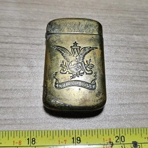 Vintage Anheuser Busch Beer Logo Advertising Hinge Match Safe - Picture 1 of 9