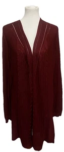 Love Scarlett Strick Cardigan Pullover Spitze Burgund XL - Bild 1 von 6