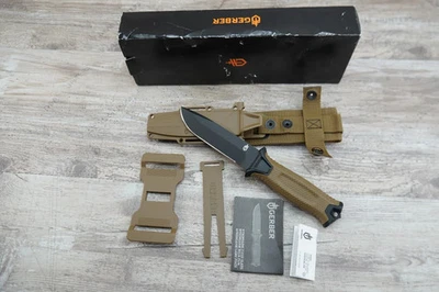 Gerber Strongarm Fixed Blade Fine Edge Knife Modular MOLLE Sheath - Coyote Brown - Image 1 of 4