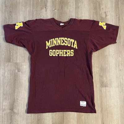 Camiseta de fútbol vintage años 80 EE. UU. CAMPEÓN Universidad de Minnesota Gophers GRANDE Foto 1 de 4