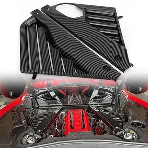 Carbon Fiber Engine Bay Panel Cover Factory Style For 2020-2024 Corvette C8 . - Picture 1 of 16