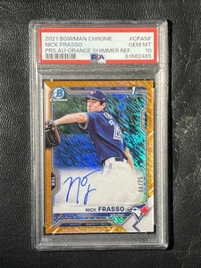NICK FRASSO 2021 Bowman Chrome Orange Shimmer Refractor Auto 6/25 PSA 10 1st - Picture 1 of 2
