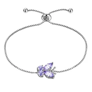 Bracciale Farfalla Argento Sterling 925, Farfalle Giugno-Alessandrite Nascita... - Foto 1 di 9