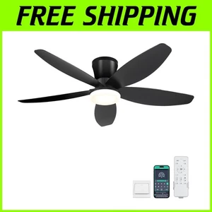 Modern 42-Inch Ceiling Fan with Lights - Flush Mount & Smart Control Features - Picture 1 of 9