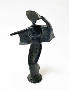 MID CENTURY MODERN CAST IRON DANCING GEISHA GIRL FIGURE SCULPTURE MCM - Picture 1 of 12