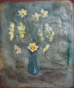 Lyuben Kuleliev Oil painting still life with flowers signed - Picture 1 of 16