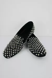 Giaco Morelli black leather studded loafers size EU36/US6 - Foto 1 di 7