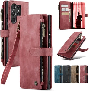 Case for Samsung Galaxy S25 S24 S23 Zip Wallet Leather Flip Purse Card Cover - Picture 1 of 37