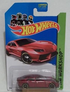 Hot Wheels Lamborghini Estoque #197 rojo 2014 HW taller coche fundido a presión sin precio base hwe - Imagen 1 de 2