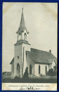 Glenville Nebraska ne Immanuels Lutheran Church old postcard - Bild 1 von 2