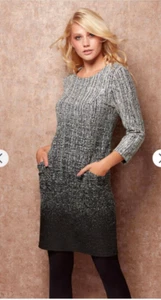 Roman Originals Ombre Textured Shift Dress with Pockets Grey/Black UK Size 12 - Picture 1 of 15