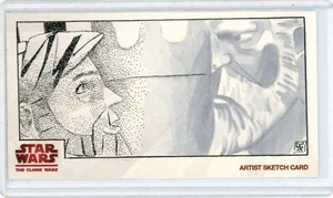 OBI-WAN/DOOKU 2009 TOPPS STAR WARS CLONE WARS WIDEVISION BOCETO -DON PEDICINI JR - Imagen 1 de 2