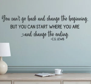 Wall stickers Quote you can't go back but change ending Vinyl Decor - Picture 1 of 2