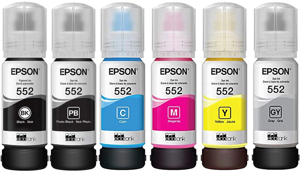Genuine Epson 552 Ink Bottle 6 Pack for ET-8500 ET-8550 - Image 1 of 2