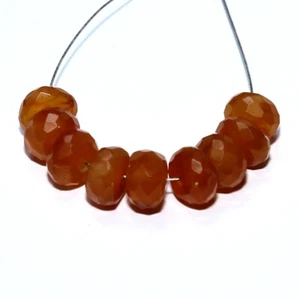 Cuentas de rondelle facetadas de cornalina briolette naturales sueltas para hacer joyas - Imagen 1 de 5