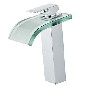 Grifo para recipiente de baño cascada de 11" cromado sin LED grifos de un orificio/mango - Imagen 1 de 6