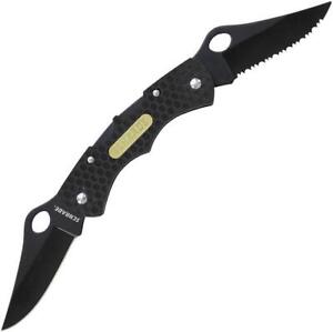 Schrade Double Lockback Black Finish Handle Folding Pocket Knife - SCH005DLB