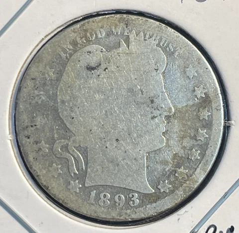 1893-P Barber Quarter - 90% Silver - Free Delivery - P18-27 Cover