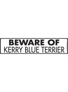 Beware of Kerry Blue Terrier Aluminum Dog Sign or Vinyl Sticker - 12" x 3" - Picture 1 of 3