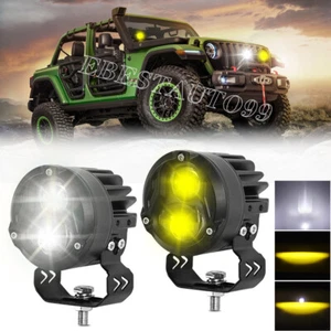 2x 3" 5050 Laser LED Work Light Pods White/Amber Driving Motorcycle Hi/Lo Beam - Picture 1 of 10