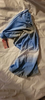 Tickled Pink*Infinity Scarf*Blue*Gray*White*Stripe*62" - Image 1 of 4