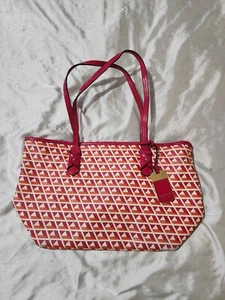 Ralph Lauren Romilly Tile II Pink Orange Geometric Print Tote Shoulder Bag - Picture 1 of 16