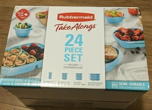 Rubbermaid TakeAlongs Preparazione Pasti Contenitori per Conservazione Alimenti 24 Pezzi, Teal - Foto 1 di 4