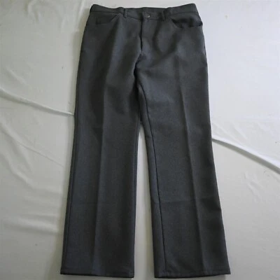 Vtg Lee 36x30 Gray Polyester Rockabilly USA Made Boot Cut Jeans Pants - Image 1 of 4