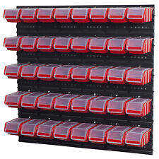 Zestaw pudełek do układania 4 x system przechowywania półek ściennych + 40 pudełek w kolorze czerwonym