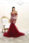 Long Mermaid Burgundy Prom Evening Dress Formal Party Gown MQ1494